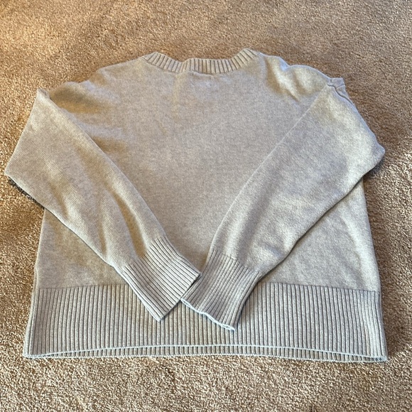 Lands End Drifter Crew Fisherman Cotton L/S Sweater Gray Size Medium 8-10 - Picture 9 of 9